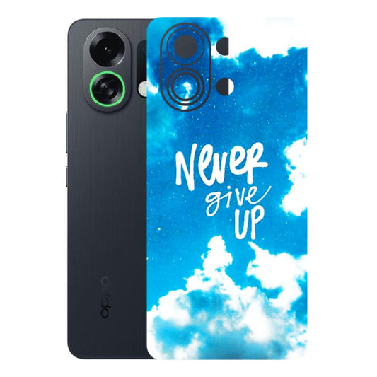 OPPO Phone Skins 2025 (All Models) - Never Give Up Latest - 3D Embossed Finish (L-279) Oppo K13 Turbo 5G