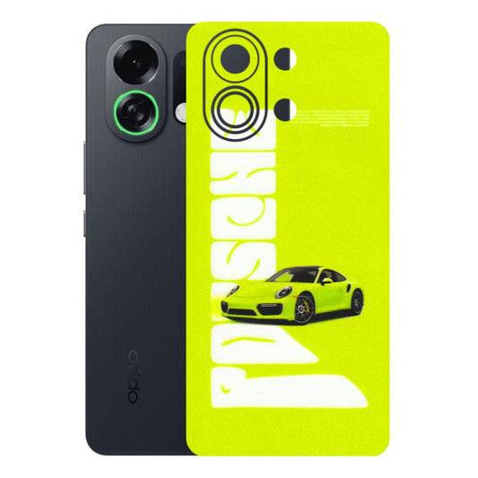 OPPO Phone Skins 2025 (All Models) - Lime Green Porche - 3D Embossed Finish (L-30) Oppo K13 Turbo 5G