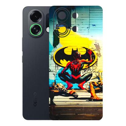 OPPO Phone Skins 2025 (All Models) - New Spiderman Bat Logo - 3D Embossed Finish (L-309) Oppo K13 Turbo 5G