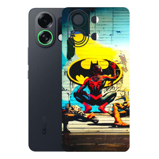 OPPO Phone Skins 2025 (All Models) - New Spiderman Bat Logo - 3D Embossed Finish (L-309) Oppo K13 Turbo 5G