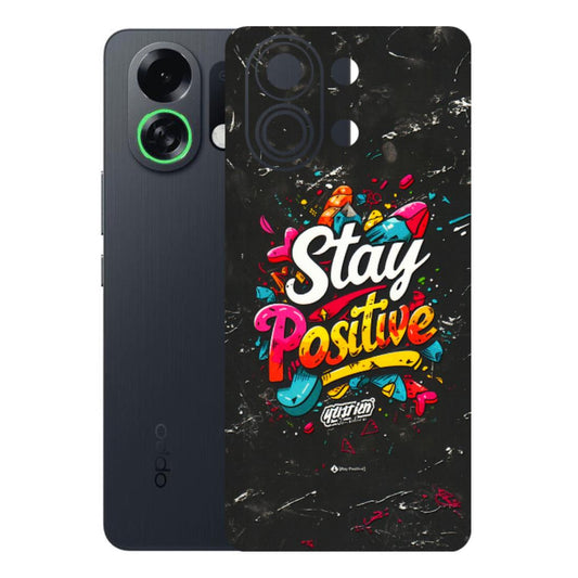 OPPO Phone Skins 2025 (All Models) - Stay Positive Black - 3D Embossed Finish (L-31) Oppo K13 Turbo 5G