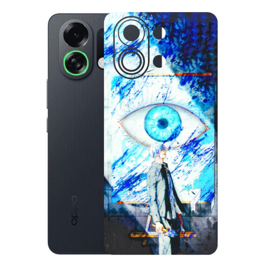 OPPO Phone Skins 2025 (All Models) - Anime Sea Blue Eye - 3D Embossed Finish (L-318) Oppo K13 Turbo 5G