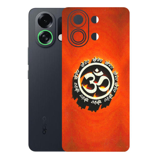 OPPO Phone Skins 2025 (All Models) - Aum Shiv Orange - 3D Embossed Finish (L-32) Oppo K13 Turbo 5G