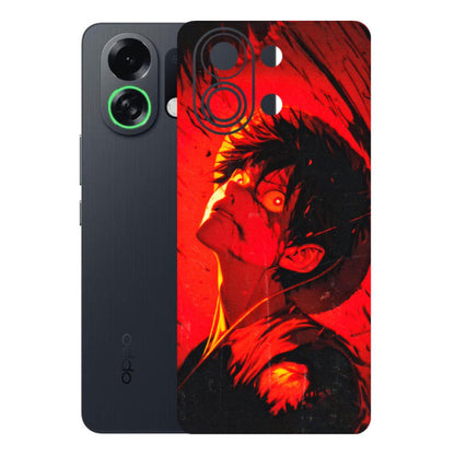 OPPO Phone Skins 2025 (All Models) - D.Luffy Power Up One Piece Anime - 3D Embossed Finish (L-326) Oppo K13 Turbo 5G