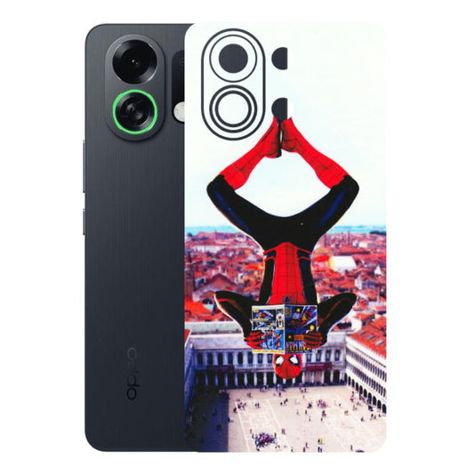 OPPO Phone Skins 2025 (All Models) - Spiderman Hanging - 3D Embossed Finish (L-53) Oppo K13 Turbo 5G