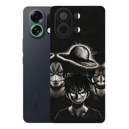 OPPO Phone Skins 2025 (All Models) - Black Luffy Hat - 3D Embossed Finish (L-57) Oppo K13 Turbo 5G
