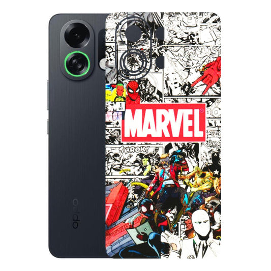 OPPO Phone Skins 2025 (All Models) - Marvel Colorful Comic - 3D Embossed Finish (L-64) Oppo K13 Turbo 5G