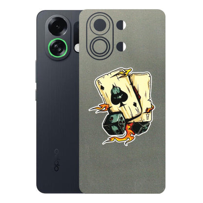 OPPO Phone Skins 2025 (All Models) - Grey Cards Of Ace - 3D Embossed Finish (L-77) Oppo K13 Turbo 5G