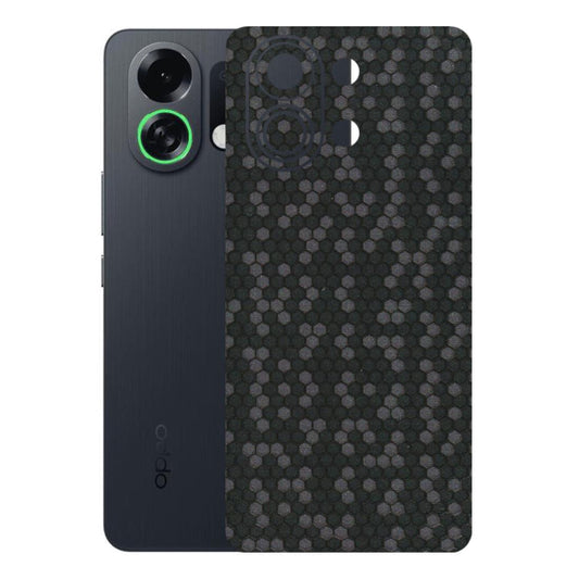 OPPO Phone Skins 2025 (All Models) - Black Grey Honeycomb Sober - 3D Embossed Finish (L-85) Oppo K13 Turbo 5G