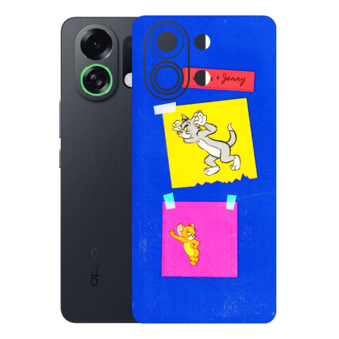 OPPO Phone Skins 2025 (All Models) - Tom N Jerry Sticky Notes - 3D Embossed Finish (L-88) Oppo K13 Turbo 5G