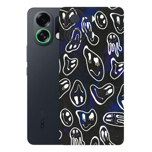 OPPO Phone Skins 2025 (All Models) - Distorted Smileys - 3D Embossed Finish (L-92) Oppo K13 Turbo 5G