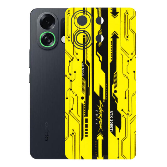 OPPO Phone Skins 2025 (All Models) - Yellow Cyberpunk - 3D Embossed Finish (L-93) Oppo K13 Turbo 5G