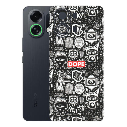 OPPO Phone Skins 2025 (All Models) - Dope Stay Classy Black Doodles - Matte Finish (M-126) Oppo K13 Turbo 5G