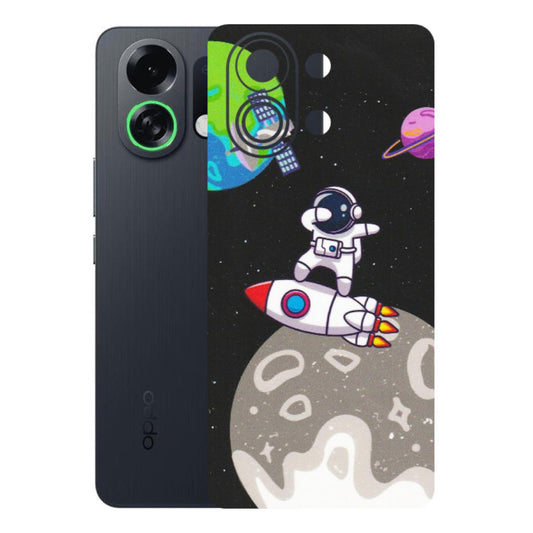OPPO Phone Skins 2025 (All Models) - Astronaut Vibing Toon Running - Matte Finish (M-39) Oppo K13 Turbo 5G