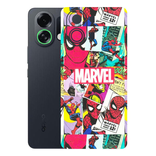 OPPO Phone Skins 2025 (All Models) - Marvel Comic Spiderman Grafitti - Matte Finish (M-72) Oppo K13 Turbo 5G