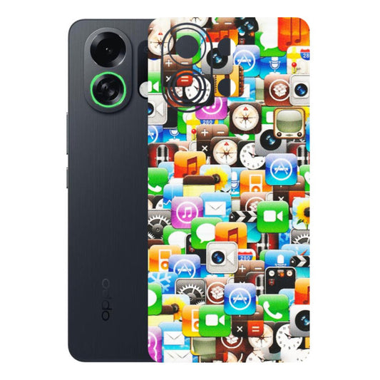 OPPO Phone Skins 2025 (All Models) - All Apple Icons - Matte Finish (M-93) Oppo K13 Turbo 5G
