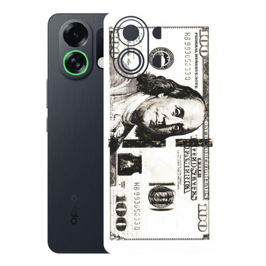 OPPO Phone Skins 2025 (All Models) - 100 Dollar Currency - Transparent Finish (T-01) Oppo K13 Turbo 5G
