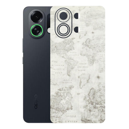 OPPO Phone Skins 2025 (All Models) - World Travel Map - Transparent Finish (T-04) Oppo K13 Turbo 5G