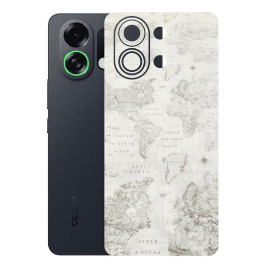 OPPO Phone Skins 2025 (All Models) - World Travel Map - Transparent Finish (T-04) Oppo K13 Turbo 5G