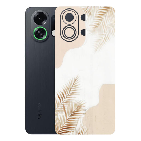 OPPO Phone Skins 2025 (All Models) - Gold Petals Abstract - Transparent Finish (T-08) Oppo K13 Turbo 5G