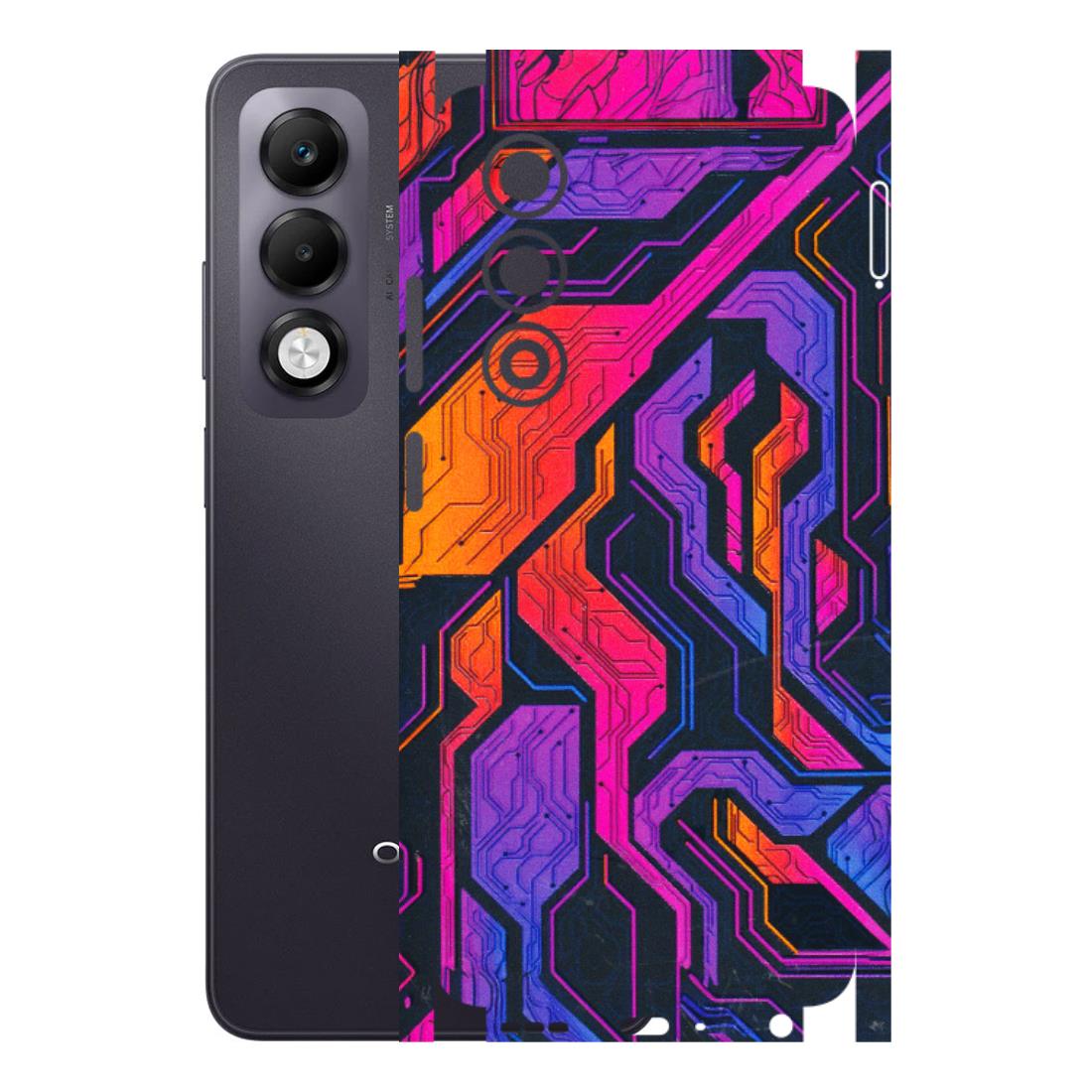 OPPO Phone Skins 2025 (All Models) - Tech Circuits Futuristic - 3D Embossed Finish (L-07) Oppo K13x 5G