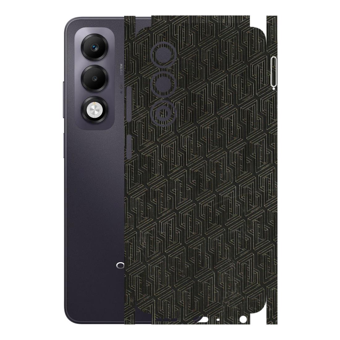 OPPO Phone Skins 2025 (All Models) - Black Abstract Pattern - 3D Embossed Finish (L-117) Oppo K13x 5G