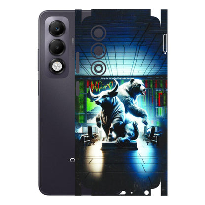 OPPO Phone Skins 2025 (All Models) - Stock Market Sensex Bear vs Bulls - 3D Embossed Finish (L-15) Oppo K13x 5G