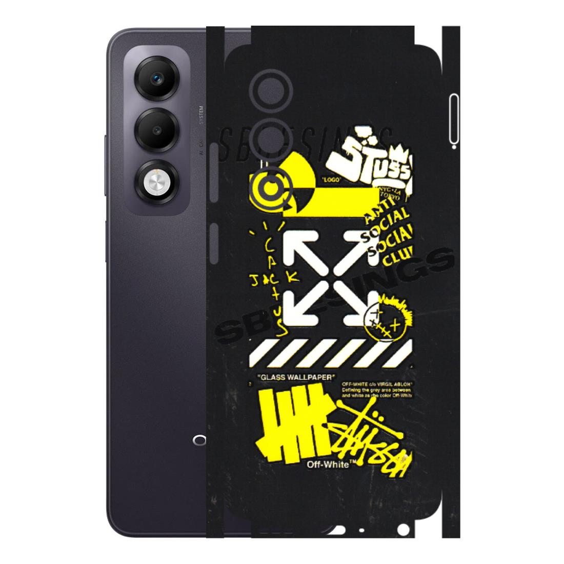 OPPO Phone Skins 2025 (All Models) - Anti Social Graffiti - 3D Embossed Finish (L-198) Oppo K13x 5G