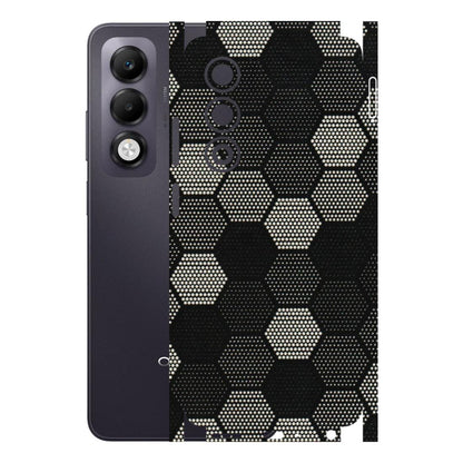 OPPO Phone Skins 2025 (All Models) - Black & White Dotted Honeycomb - 3D Embossed Finish (L-202) Oppo K13x 5G