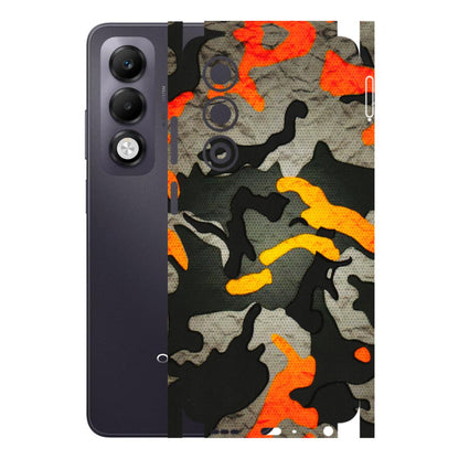 OPPO Phone Skins 2025 (All Models) - Orange Camouflage - 3D Embossed Finish (L-204) Oppo K13x 5G