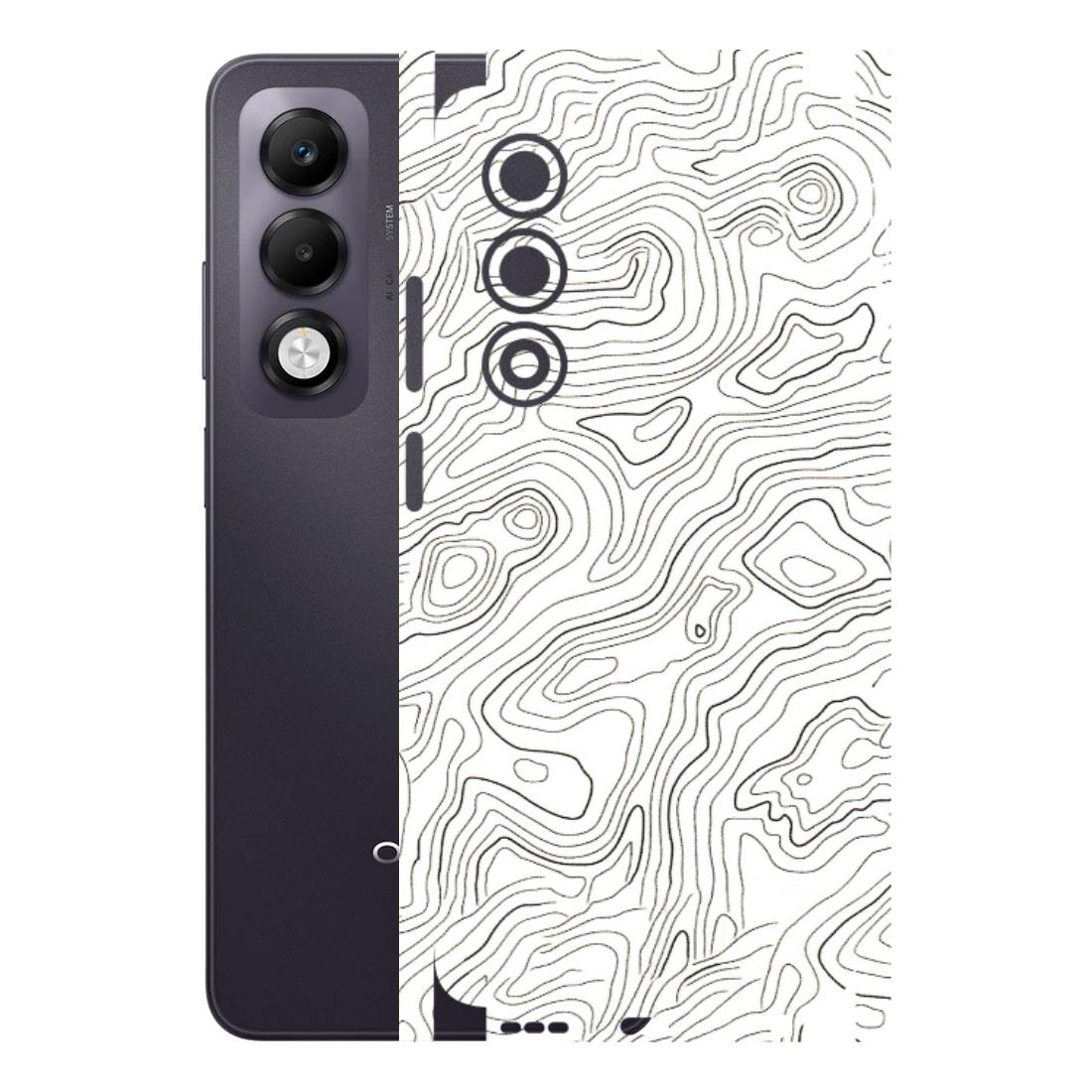 OPPO Phone Skins 2025 (All Models) - White Black Swirls Latest - 3D Embossed Finish (L-219) Oppo K13x 5G