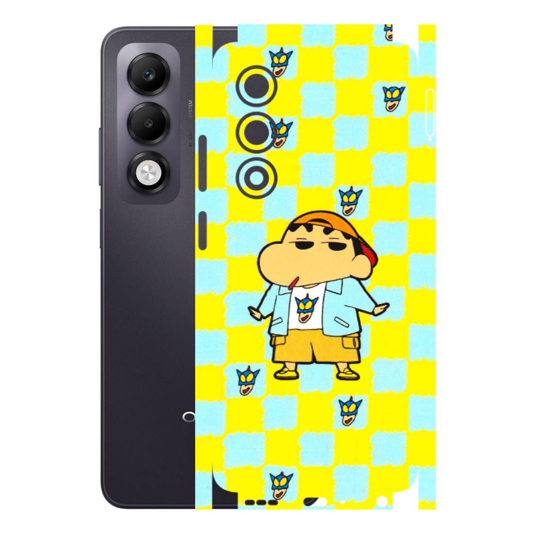 OPPO Phone Skins 2025 (All Models) - Yellow Blue Shinchan Cute - 3D Embossed Finish (L-221) Oppo K13x 5G