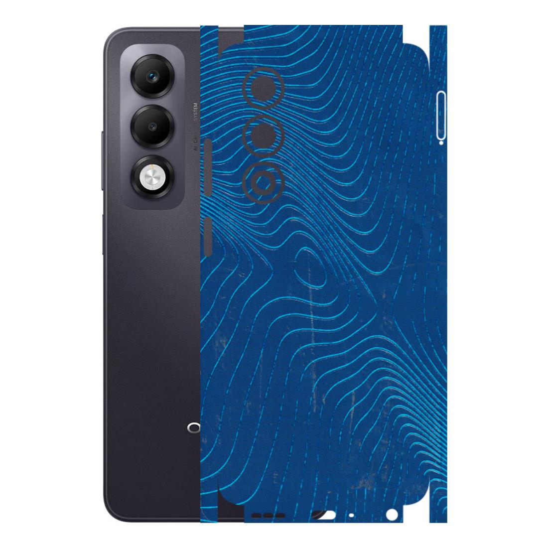 OPPO Phone Skins 2025 (All Models) - Abstract Blue Line Map Latest - 3D Embossed Finish (L-272) Oppo K13x 5G