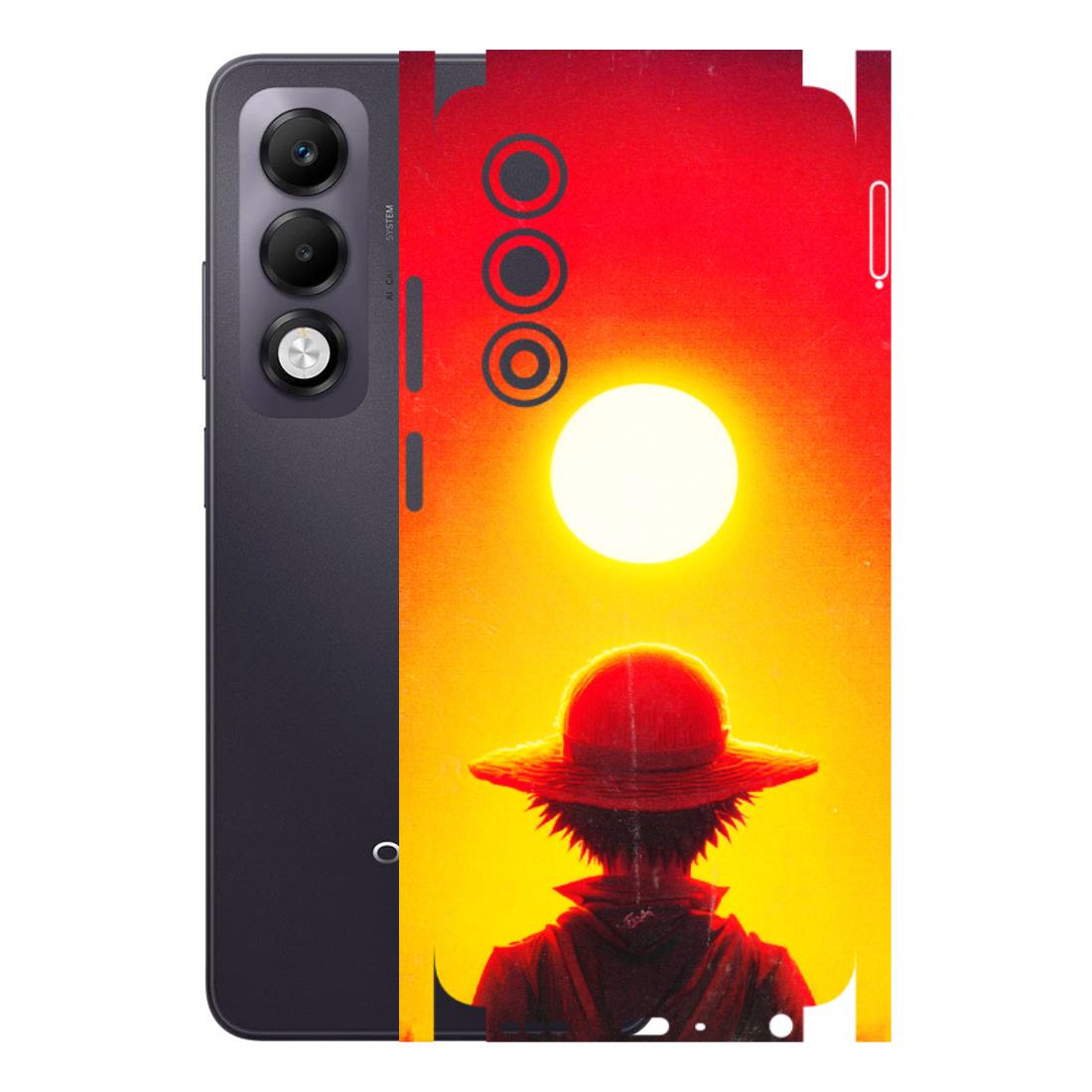 OPPO Phone Skins 2025 (All Models) - Cool Sunset With Monkey D.Luffy Anime - 3D Embossed Finish (L-329) Oppo K13x 5G