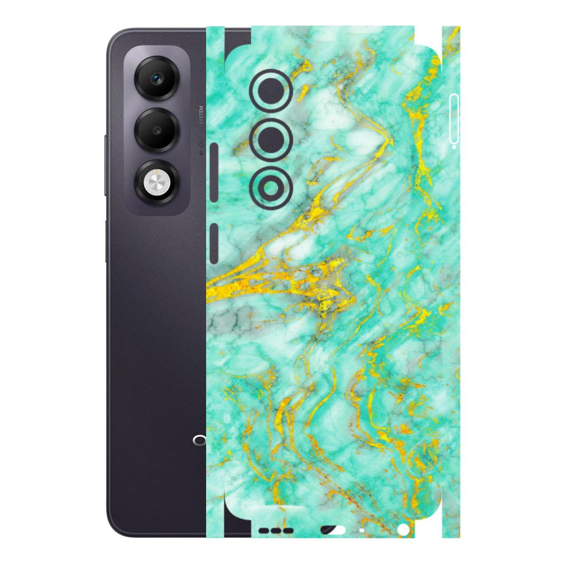 OPPO Phone Skins 2025 (All Models) - Green And Gold Marble Feel - Matte Finish (M-16) Oppo K13x 5G
