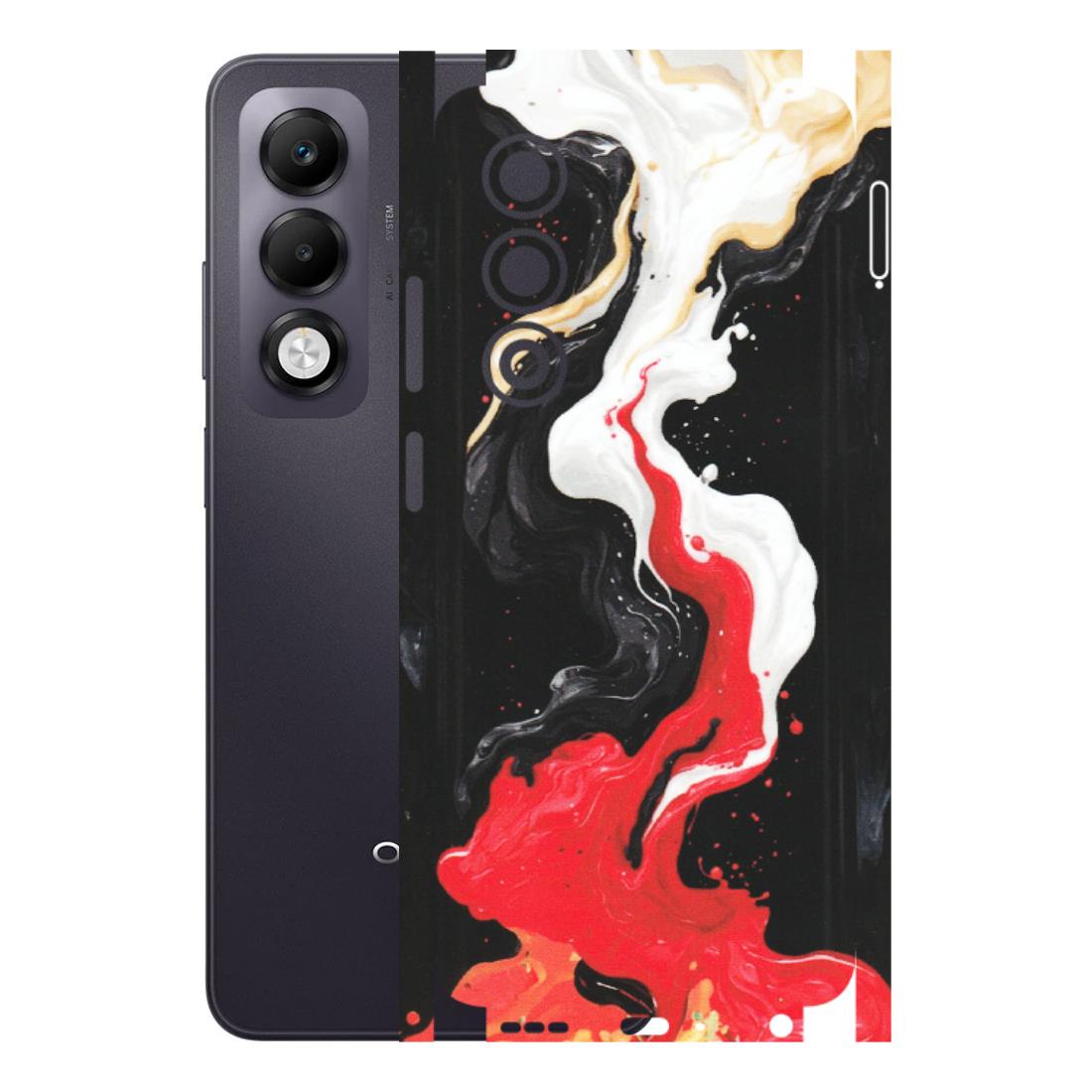 OPPO Phone Skins 2025 (All Models) - Black Red White Paint Splash Fusion - Matte Finish (M-56) Oppo K13x 5G