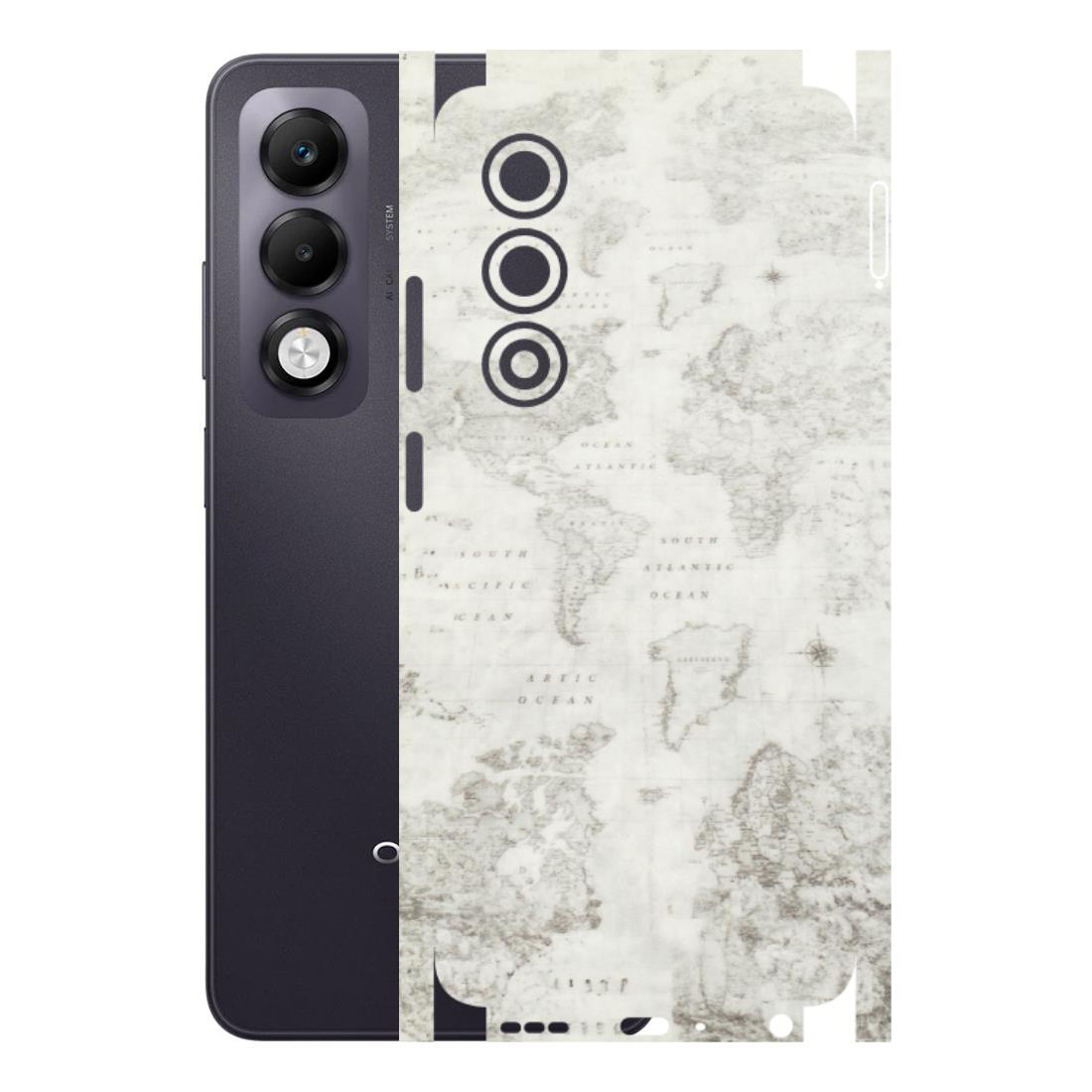 OPPO Phone Skins 2025 (All Models) - World Travel Map - Transparent Finish (T-04) Oppo K13x 5G