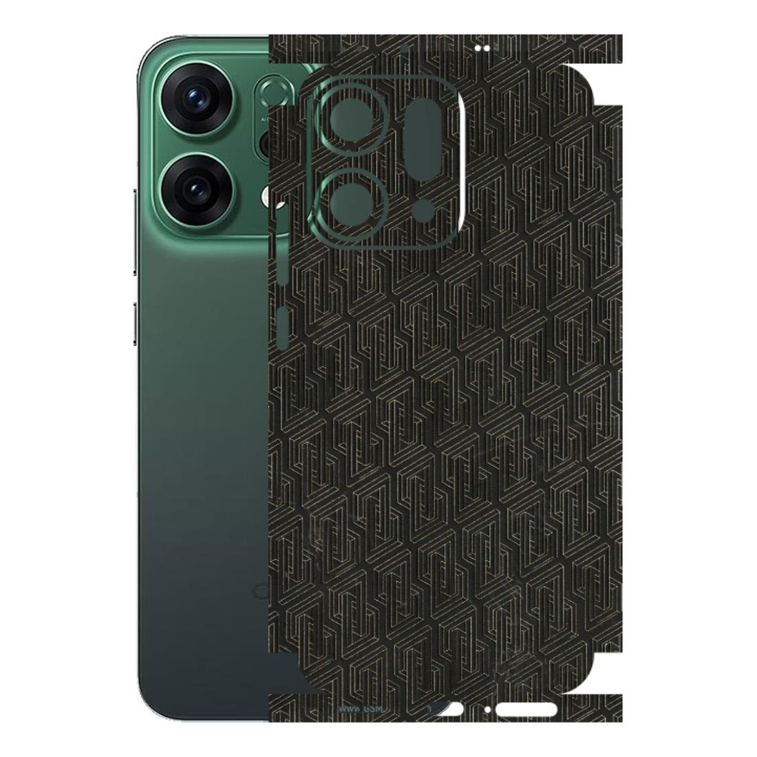 OPPO Phone Skins 2025 (All Models) - Black Abstract Pattern - 3D Embossed Finish (L-117) Oppo Reno 14 5G