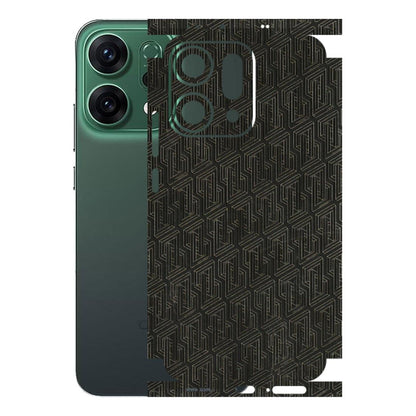 OPPO Phone Skins 2025 (All Models) - Black Abstract Pattern - 3D Embossed Finish (L-117) Oppo Reno 14 5G