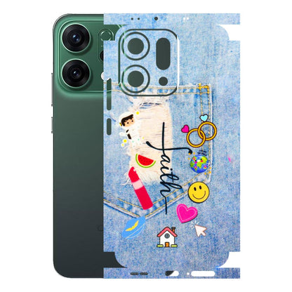OPPO Phone Skins 2025 (All Models) - Denim Jeans Pocket - 3D Embossed Finish (L-134) Oppo Reno 14 5G