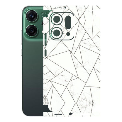 OPPO Phone Skins 2025 (All Models) - Luxury White Marble Effect - 3D Embossed Finish (L-168) Oppo Reno 14 5G