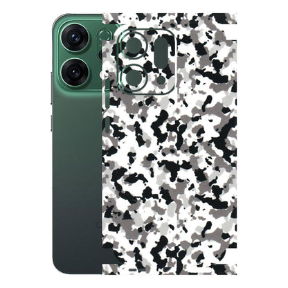 OPPO Phone Skins 2025 (All Models) - White Black Camouflage - 3D Embossed Finish (L-18) Oppo Reno 14 5G