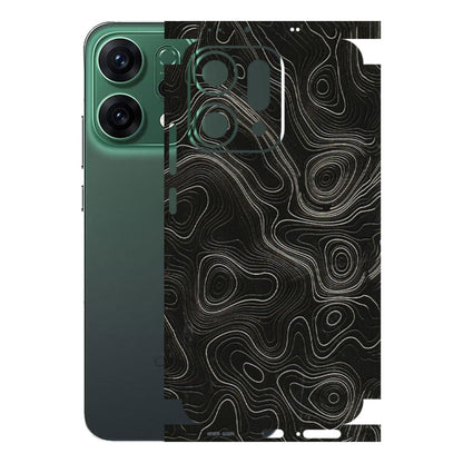 OPPO Phone Skins 2025 (All Models) - Black Swirl - 3D Embossed Finish (L-196) Oppo Reno 14 5G