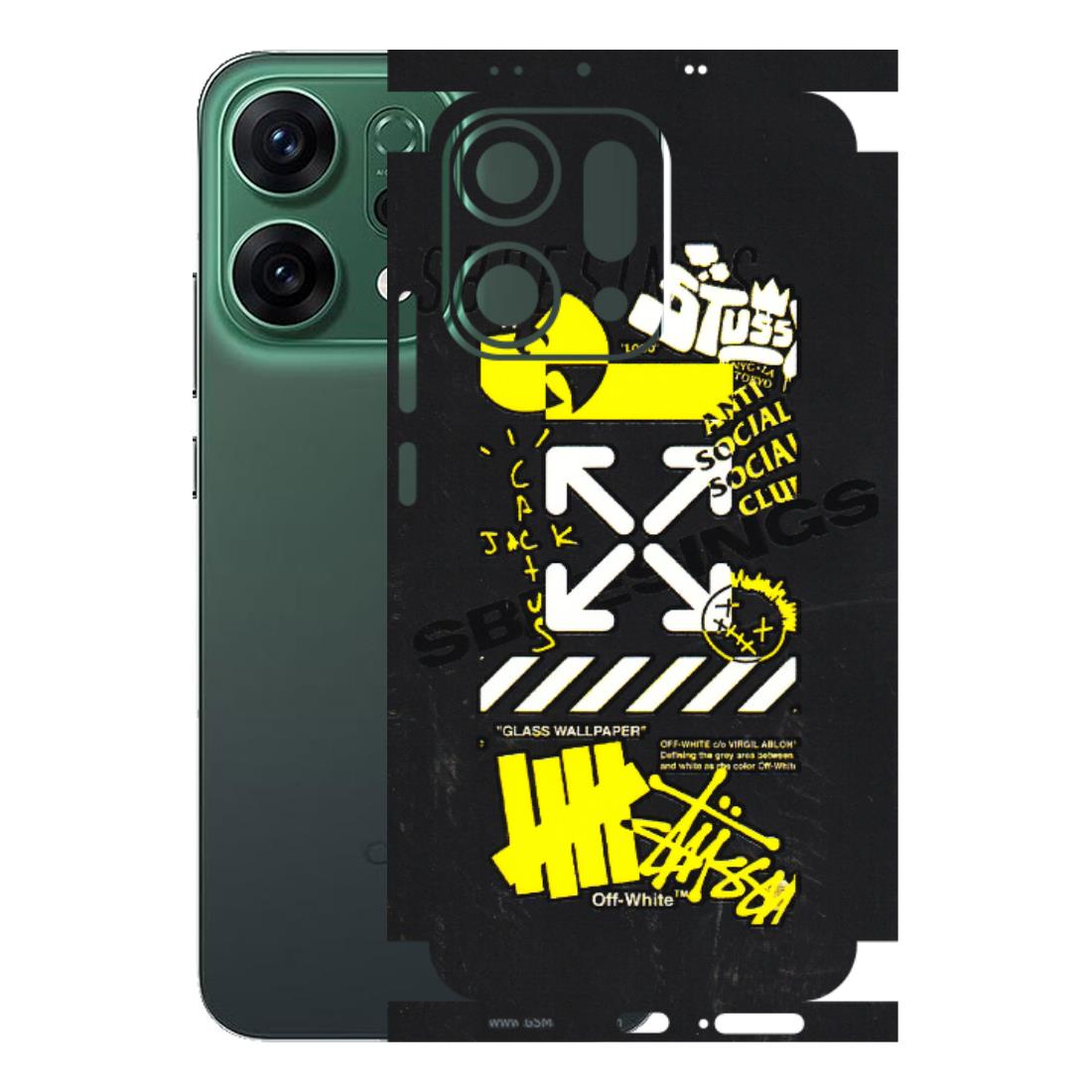 OPPO Phone Skins 2025 (All Models) - Anti Social Graffiti - 3D Embossed Finish (L-198) Oppo Reno 14 5G