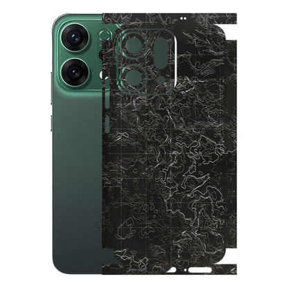 OPPO Phone Skins 2025 (All Models) - Black map - 3D Embossed Finish (L-201) Oppo Reno 14 5G
