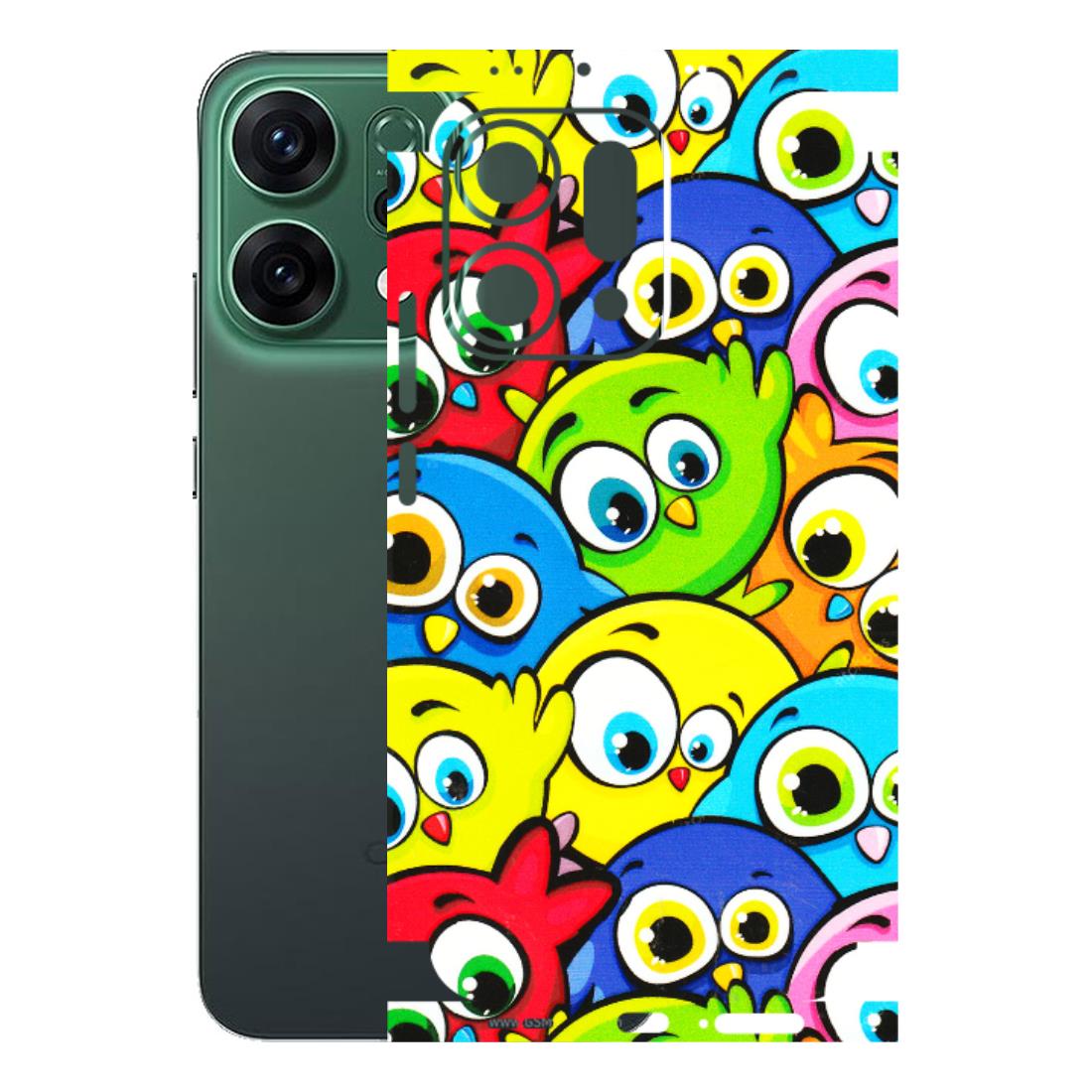 OPPO Phone Skins 2025 (All Models) - Cute Fluffy Birds - 3D Embossed Finish (L-213) Oppo Reno 14 5G