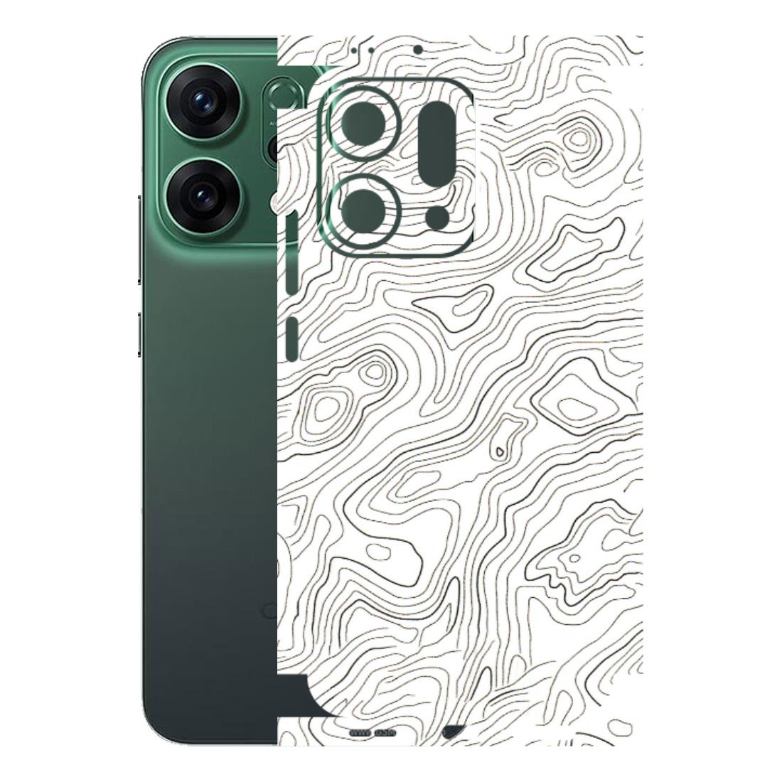 OPPO Phone Skins 2025 (All Models) - White Black Swirls Latest - 3D Embossed Finish (L-219) Oppo Reno 14 5G