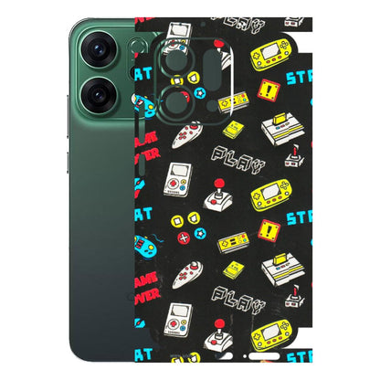 OPPO Phone Skins 2025 (All Models) - Gaming Doodles - 3D Embossed Finish (L-224) Oppo Reno 14 5G