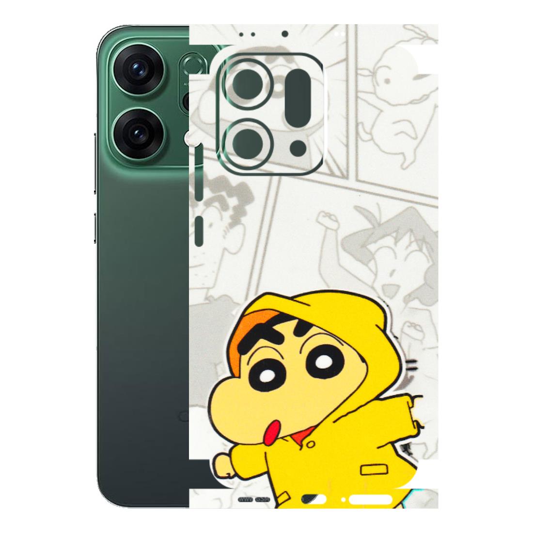OPPO Phone Skins 2025 (All Models) - Yellow Shinchan Comic - 3D Embossed Finish (L-246) Oppo Reno 14 5G