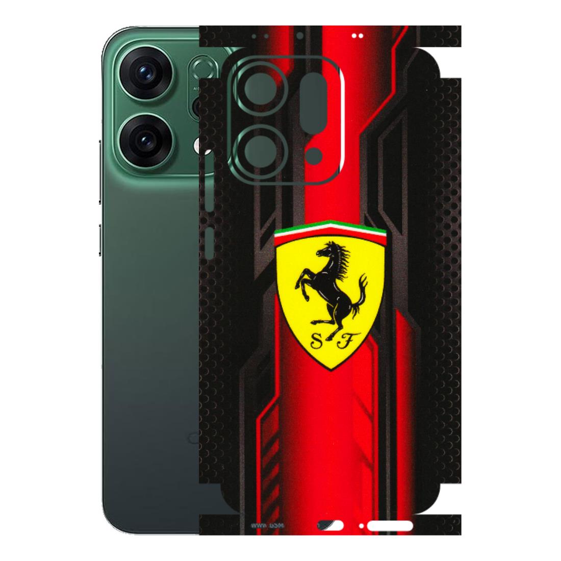 OPPO Phone Skins 2025 (All Models) - Black Ferrari Logo - 3D Embossed Finish (L-253) Oppo Reno 14 5G